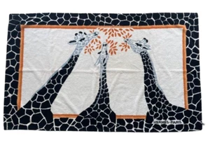 HERMES Paris Cotton Beach Towel Bath Mat Towel Giraffe Black White 90cm×148cm - Picture 1 of 5