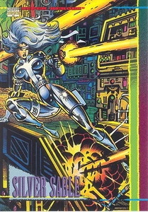  MARVEL UNIVERSE 4 1993 SKYBOX TARJETA PROMOCIONAL SIN NÚMERO SILVER SABLE - Imagen 1 de 2