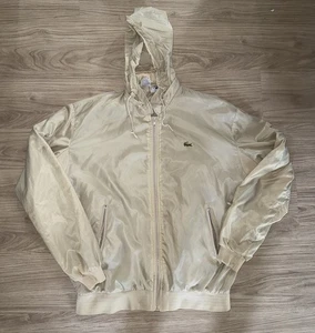Vintage IZOD Lacoste beige Windbreaker Jacke Größe Large klassische Oberbekleidung Golf - Bild 1 von 10