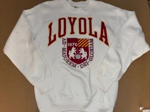 Vintage Loyola Sweatshirt White Medium Made In USA 21x28 - Picture 1 of 4