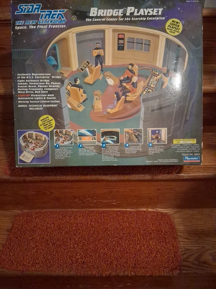 Juego de Star Trek The Next Generation Enterprise Bridge 1993 Playmates de colección.  Foto 1 de 4