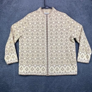 Pendleton Portland Oregon 1X Merino Wool Diamond Pattern Knit Zip Up Jacket - Picture 1 of 7