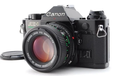 [NEAR MINT] Canon AE-1 Program Black SLR Film Camera New FD 50mm f/1.4 JAPAN - Image 1 of 4