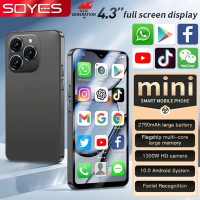 4.3" Mini Android Mobile Phones Dual SIM Global LTE 4G Smartphone 6GB+128GB - Image 1 of 4