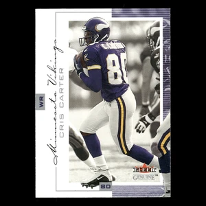Cris Carter #8 2001 Fleer Genuine Minnesota Vikings Football Card NFL - Picture 1 of 3