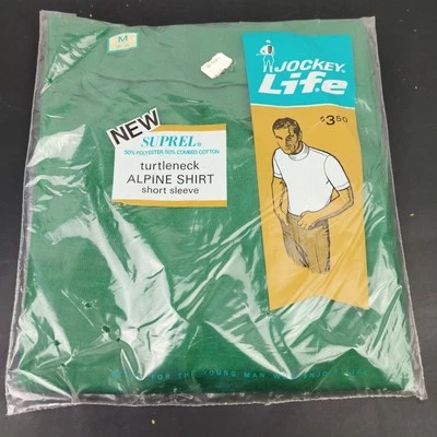 Jockey Life Men’s Turtleneck Alpine Shirt Short Sleeve - NEW in Package NOS Rare - Image 1 of 4