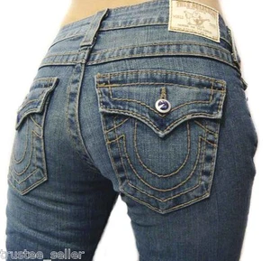 NWT TRUE RELIGION Womens Jeans Billy Big  T  Purple Disco Crystal Laguna Blue - Picture 1 of 7