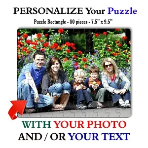 CUSTOM JIGSAW PUZZLE, 8" x 6", 80 PIECES UNIQUE PUZZLE WITH PERSONAL PHOTO IMAGE - Picture 1 of 5