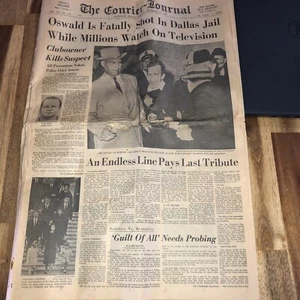 November 25, 1963 Daily KY newspaper Oswald Fatally Shot -The Courier Journal ~ - Picture 1 of 7