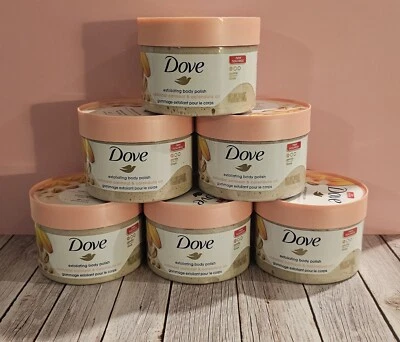 DOVE Exfoliating Body Polish Colloidal Oatmeal Calendula Oil 6 Jars 10.5 oz each - Image 1 of 2