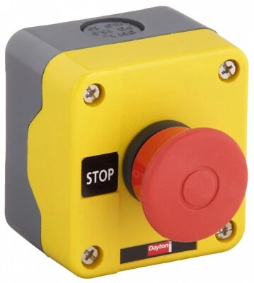 NUEVO DAYTON 32W277 Estación de Control Rojo Cabeza de Seta Interruptor de Botón Foto 1 de 3