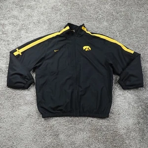 Vintage Iowa Nike Jacket Mens Large Full Zip Y2K Swoosh Caitlin Clark Black - Picture 1 of 11