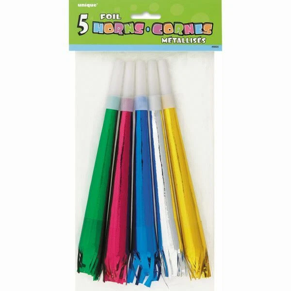 Cuernos con Flecos Colores Surtidos Metálicos Fiesta 5 ct Nochevieja Foto 1 de 1