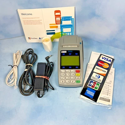 First Data FD50 Credit Card Reader Processing Terminal  - Image 1 of 4