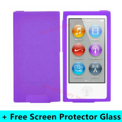 Purple Silicone Soft Skin Case Cover for Apple iPod Nano 7th & 8th Generation - Image 1 of 3