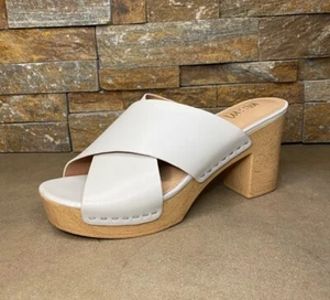 Sandali Mi.iM taglia 8,5 Cora in pelle bianchi Criss Cross Beachy minimalisti - Foto 1 di 7
