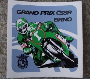 1980's FIM Grand Prix Tony Mang Anton CSSR Brno MotoGP Motorbike Sticker Decal - Picture 1 of 2