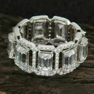 Hochzeit Band Memory Ring Verlobungsring Weißgold-Finish Trauring Damen Ehering - Bild 1 von 7