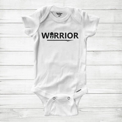 Motivation Positive Warrior Sarcastic Strong Baby Infant Bodysuit One Piece  - Image 1 of 2
