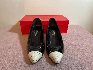 Vintage ARNOLDO MARCELLA Handmade Black White Patent Pumps Sz 5/5 5 1/2 M US de - Picture 1 of 5