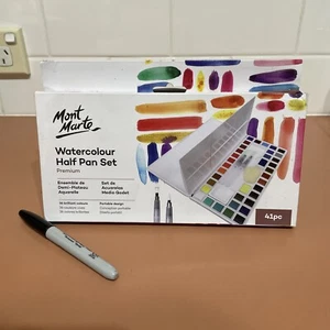 Mont Marte Premium Acuarela Pintura Media Sartén Set Kit 41 piezas - 36 Colores con Pinceles - Imagen 1 de 5