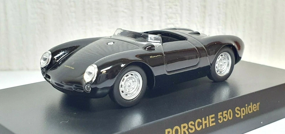 1/64 Kyosho PORSCHE 550 SPIDER NEGRO modelo de coche fundido a presión Foto 1 de 3