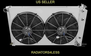 CHAMPION 4 ROW ALUMINUM RADIATOR SHROUD 14" FAN 1967-1972 CHEVY TRUCK PICKUP C10 - Picture 1 of 2