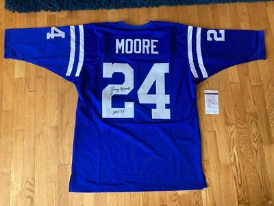 Lenny Moore HOF Signed Autographed Custom Baltimore Colts Football Jersey JSA - Image 1 of 4