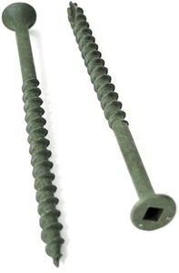 Square Bugle Head Coarse Thread Exterior Screw #8 x 3" GREEN WAR Coated 100 PCS - Picture 1 of 2