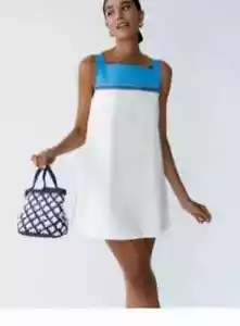 My Beachy Side Emily In Paris Alie Snow White Mini Shift Dress LG New With Tags - Picture 1 of 6