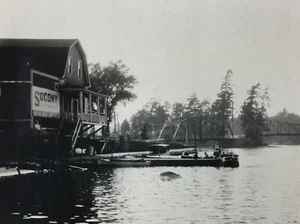SOCONY Motor Boat Service Steel Bridge Inboard Boater Photo 2.75"x4.5" 1930-40's - Picture 1 of 3
