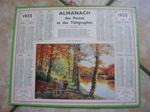 ALMANACH POSTES ET TELEGRAPHES 1935 (RENTREE DE PROMENADE) ISERE (oh) - Picture 1 of 2