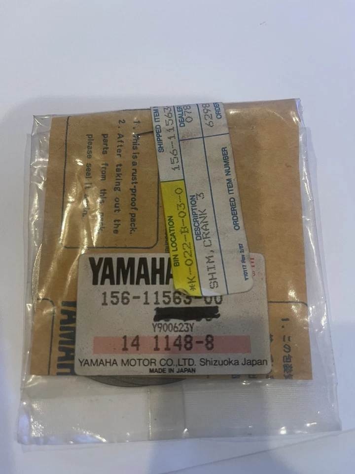New Yamaha crankshaft shim 156-11563-00 YDS3 YM1 TD1B DS6 - Изображение 1 из 1