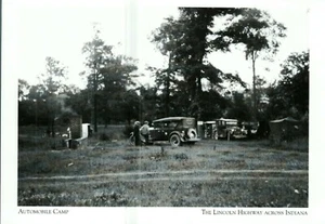 *Postcard-"Automobile Camp" (New Pastime) Lincoln Highway Across Indiana{C38} - Picture 1 of 2
