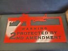 Protected by 2nd Amendment Metal Gun Wall Art