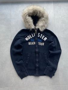 Vintage Hollister y2k LGB Faux Fur Zip up hoodie rare Herren S opium distressed - Bild 1 von 9