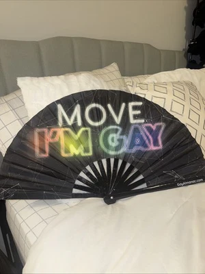 БОЛЬШОЙ РУЧНОЙ ВЕНТИЛЯТОР, Move I'm Gay, многоцветный, 13x25 - Изображение 1 из 4