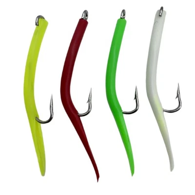 8 Pack Saltwater Fishing Tube Hooks Striper Jig Lure Big Fishing Hooks 4/0-9/0 - Image 1 of 4