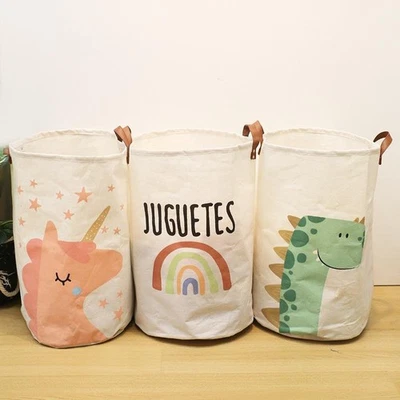 Large Capacity Baby Items Basket Diaper Caddy Organizer Folding Cartoon Printed — 第 1/4 张图片