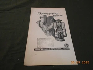 original Werbung Reklame Annonce Leuna Deutsche Gasolin 1938 - Picture 1 of 1