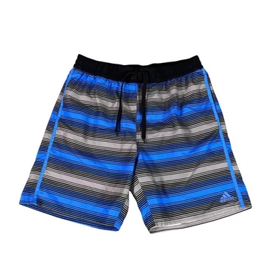 Pantalones Cortos Y2K Adidas Para Hombre Azul Gris Rayas Cordón Cintura XL Foto 1 de 4