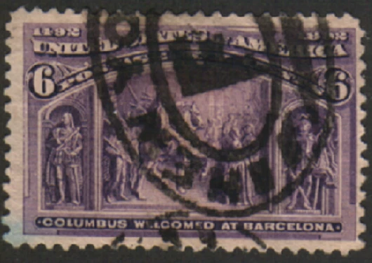 35379 USA 1893 Stamp Scott #235 Christoher Columbus Fine Used Clean Back CV $22 - Image 1 of 1