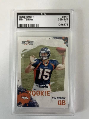 2010 Score Tim Tebow Rookie Card #396 GEM MT 10 - Image 1 of 2