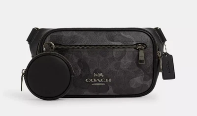 Bolso Cinturón Coach Gris Multi Camuflaje Elias Signature Lona y Cuero (CW314) - NUEVO CON ETIQUETAS Foto 1 de 4