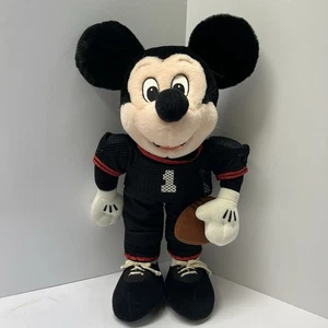 Walt Disney Mickey Mouse Plüsch Vintage Fußballspieler #1 Uniform 14 Zoll hoch EUC - Bild 1 von 8