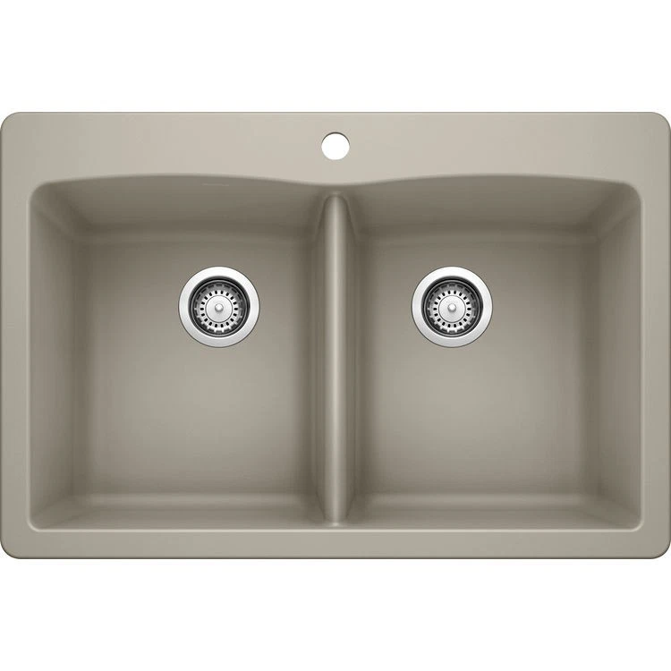 Blanco 441285 Diamond Silgranit Doble Montaje Igual Doble Cuenco Fregadero (Trufa) Foto 1 de 1