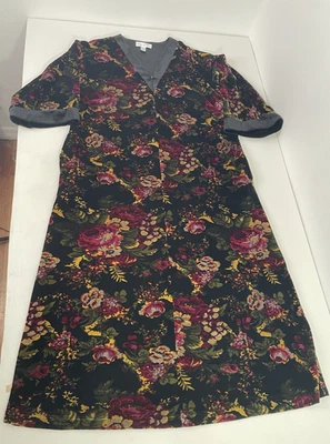 Oscar De La Renta House Bata Vestido Mujer Grande Terciopelo Rosa Cremallera Manga Corta Foto 1 de 4