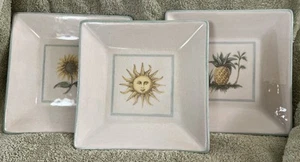 Williams Sonoma -Verano Tile -Square Ceramic Plates -Lot of 3 -Italy - Picture 1 of 10