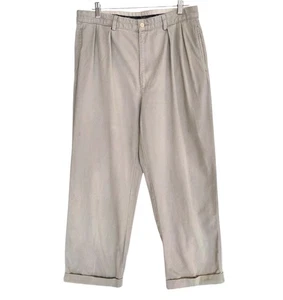 Polo Ralph Lauren Andrew Hose Herren 34x26 Khaki Chino Beige Plissee Bündchen - Bild 1 von 11