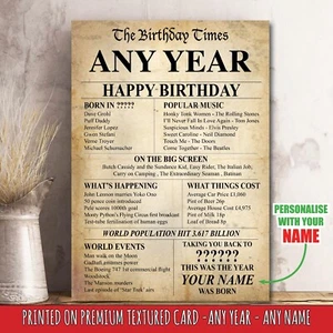 21st 30th 70th Birthday Present Poster Print Any Year of Birth Age Gift P36 - Picture 1 of 12